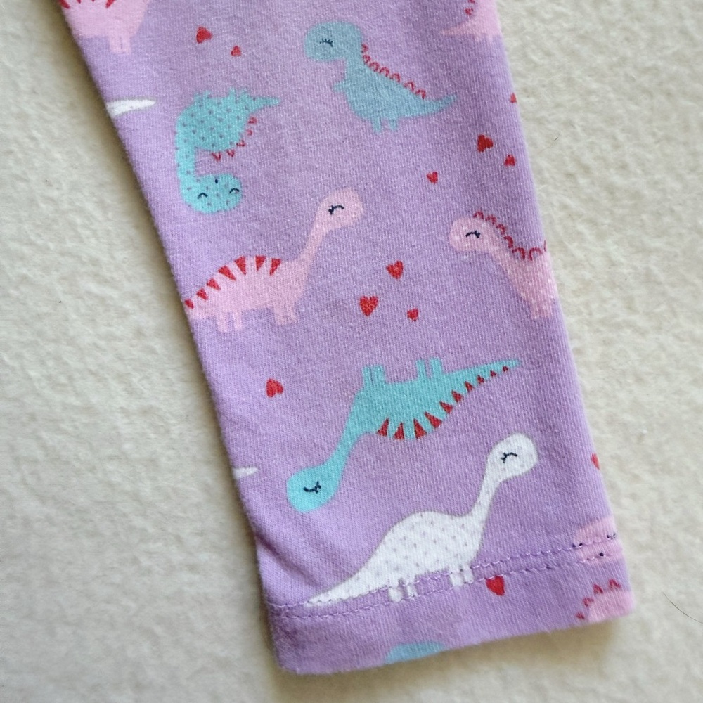 4/22 Mothercare Toddler Purple White Dinosaur Cotton Leggings Pants 12-18M 18M - Picture 8 of 16